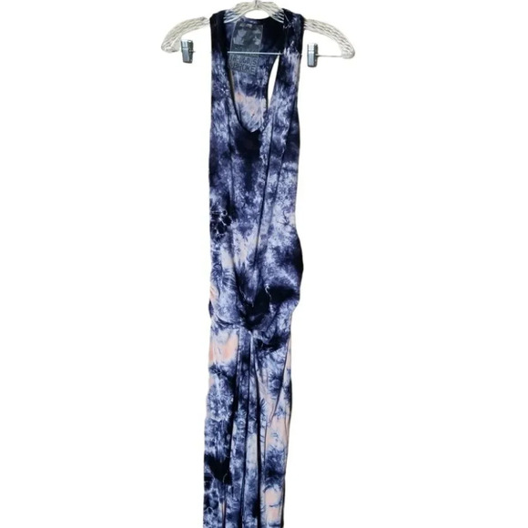 YFB Navy Tie Dye Drape Ruched Hamptons Modal Maxi Dress S - Picture 2 of 15